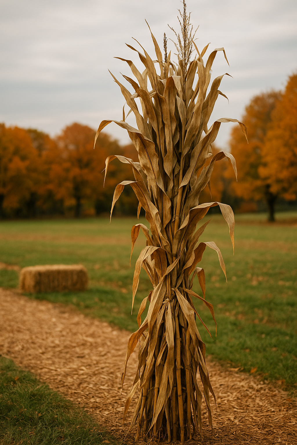 Dried corn stalks